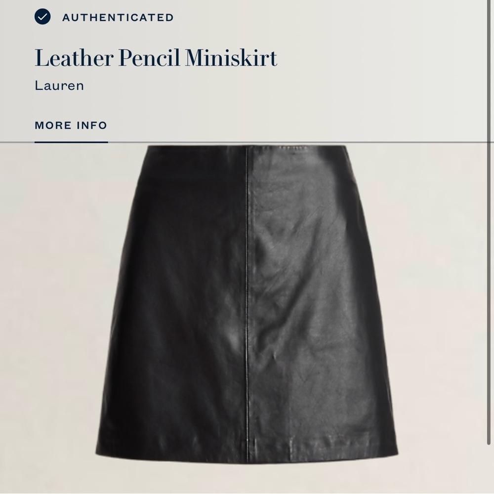 NWT Ralph Lauren Black Pencil Skirt - real Leather - Sz 16 - NEW w/tags